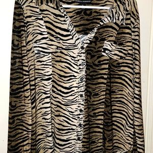 Button up Tiger print blouse
